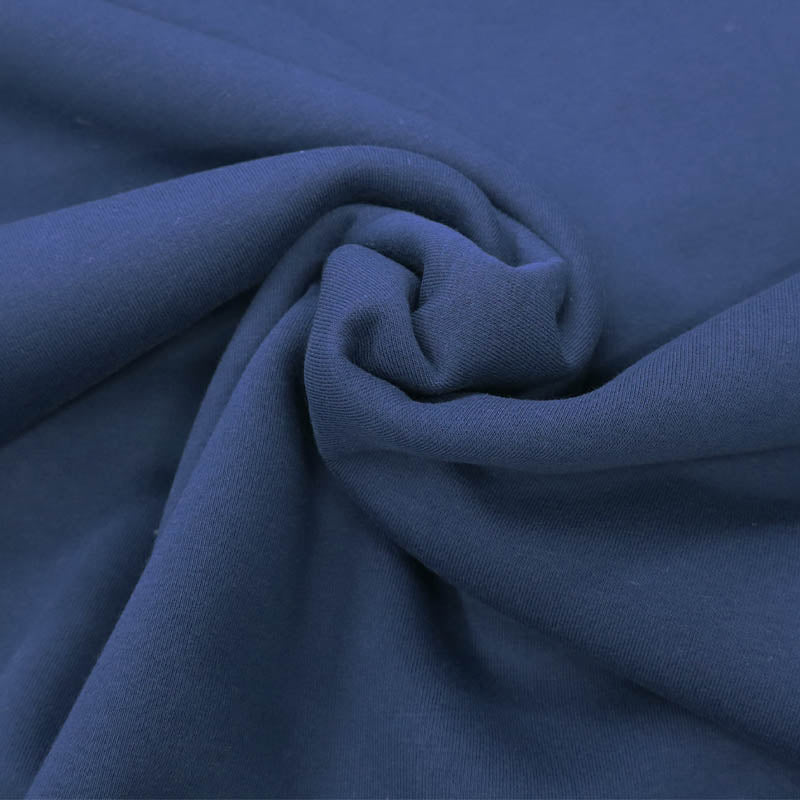 82% Organic Cotton 18% Recycled Polyester Dark Blue Sweatshirt fabric
