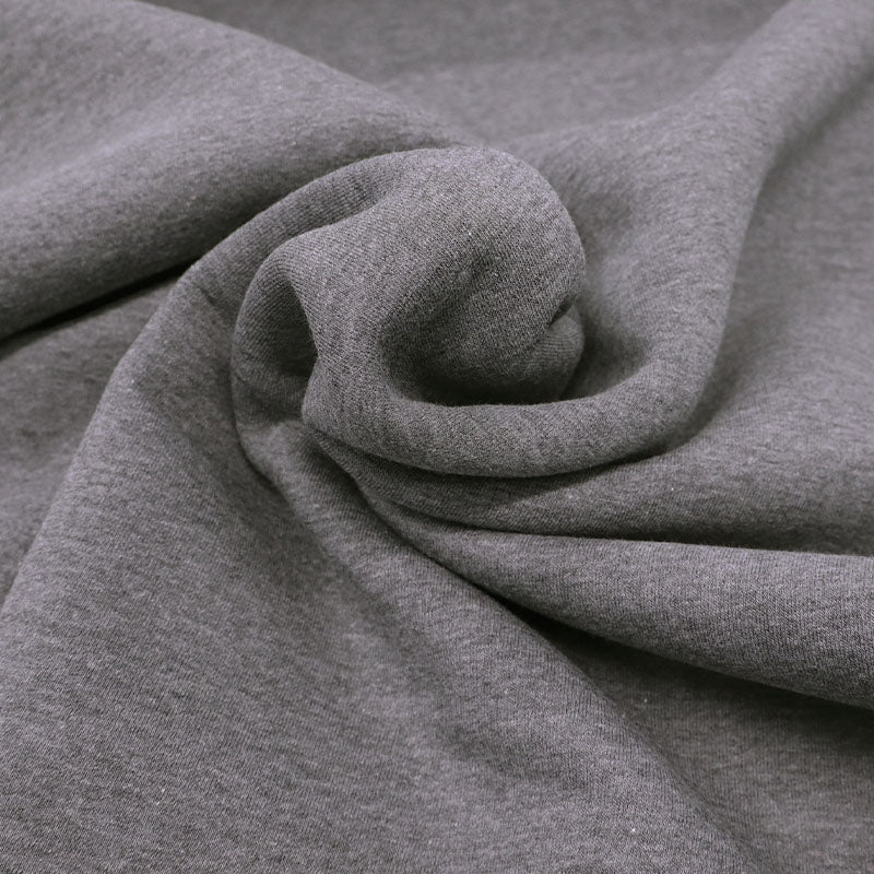 82% Organic Cotton 18% Recycled Polyester Grey Brushed Back Sweatshirt fabric