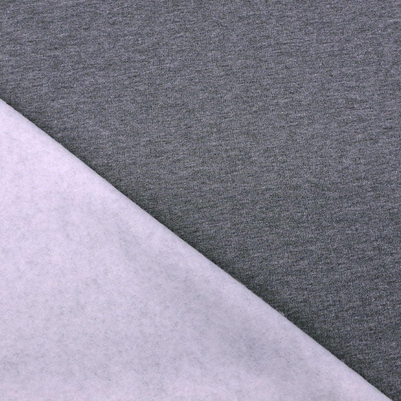 82% Organic Cotton 18% Recycled Polyester Grey Brushed Back Sweatshirt fabric