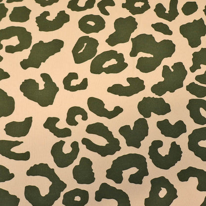 Organic Heavy Sweatshirting - Leopard - Olive Green