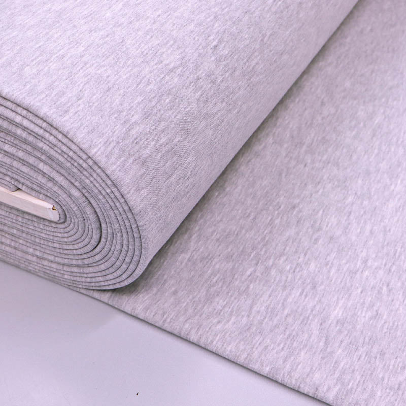 82% Organic Cotton 18% Recycled Polyester Pale Grey Marl Sweatshirt fabric