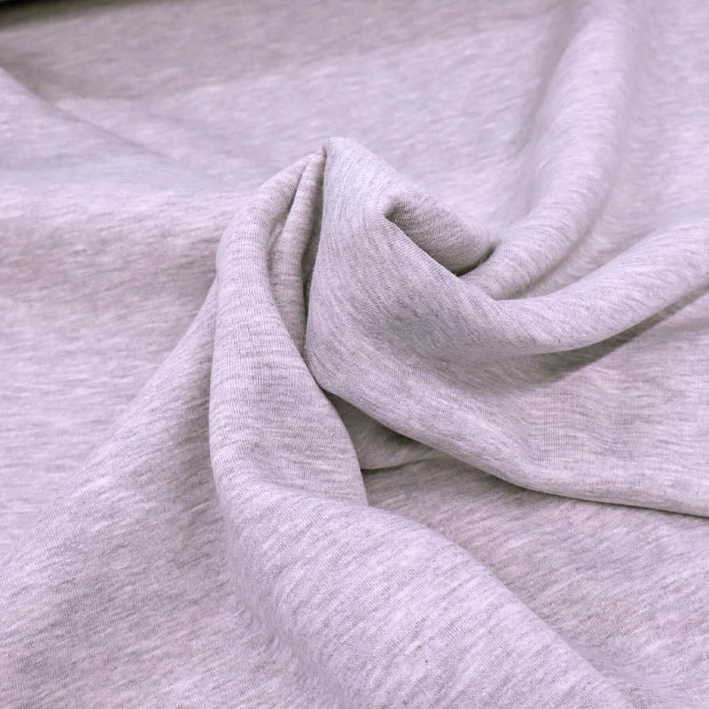 82% Organic Cotton 18% Recycled Polyester Pale Grey Marl Sweatshirt fabric