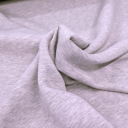 82% Organic Cotton 18% Recycled Polyester Pale Grey Marl Sweatshirt fabric