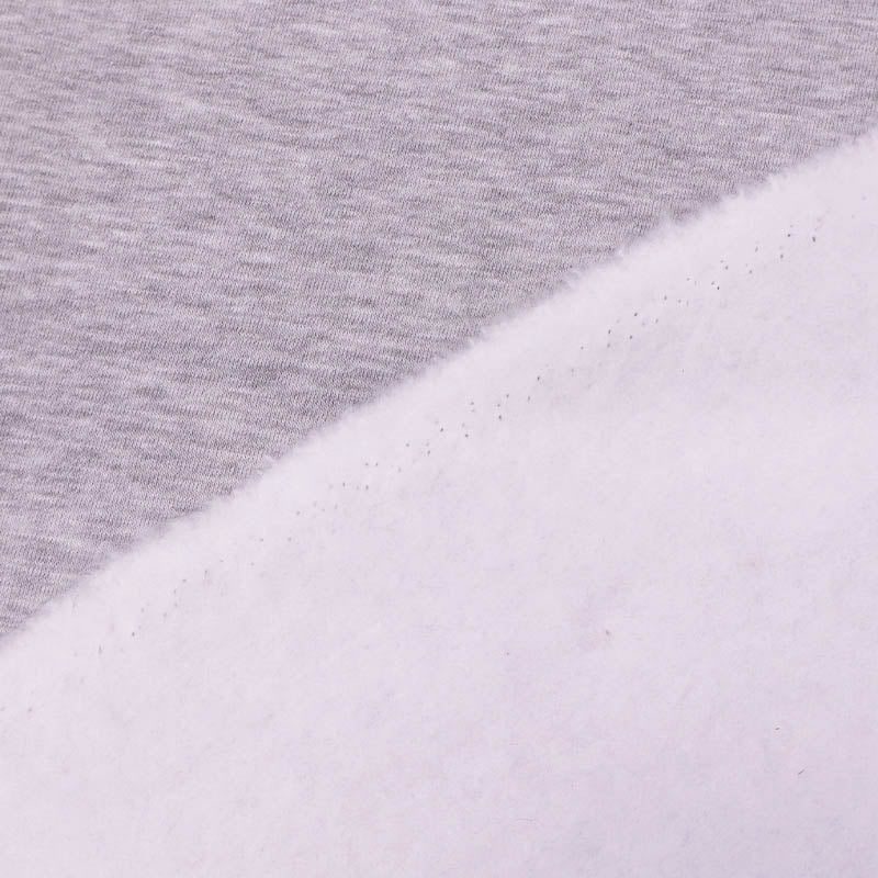 82% Organic Cotton 18% Recycled Polyester Pale Grey Marl Sweatshirt fabric