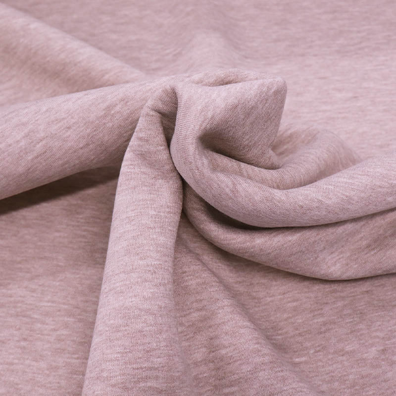 82% Organic Cotton 18% Recycled Polyester Pale Taupe Marl Sweatshirt fabric