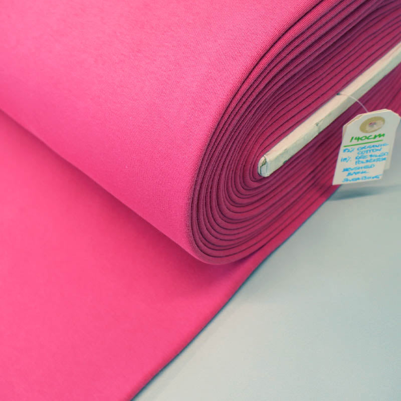 82% Organic Cotton 18% Recycled Polyester Pink Heavyweight Sweatshirt fabric