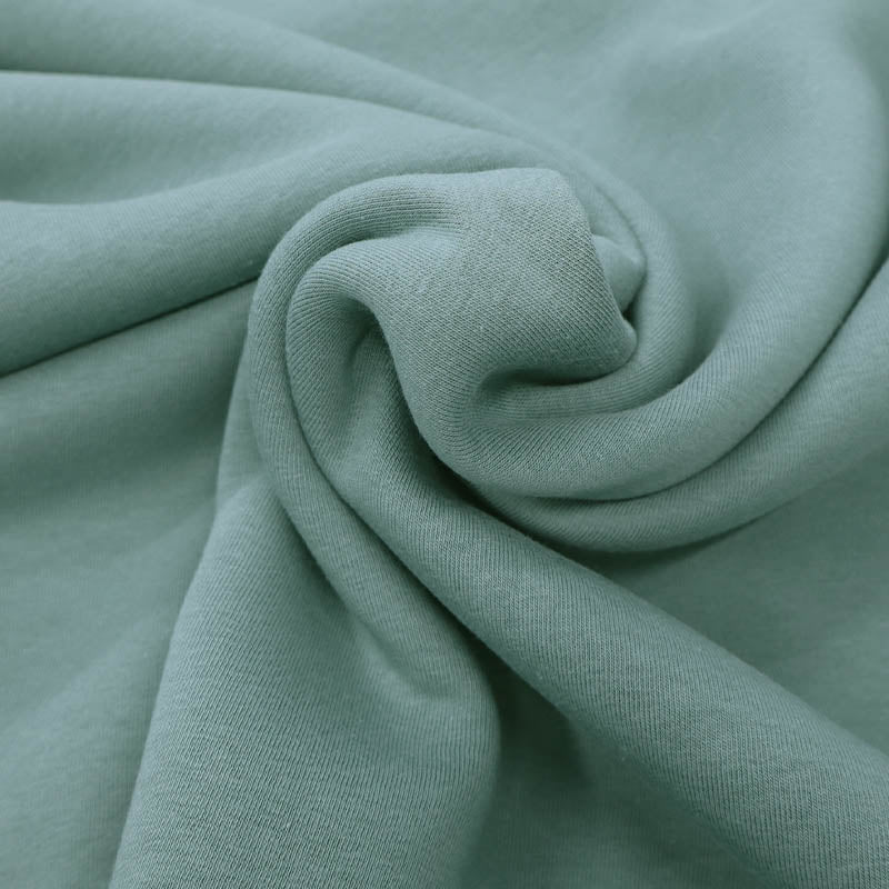 82% Organic Cotton 18% Recycled Polyester Sage Green Sweatshirt fabric