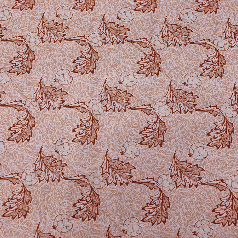 Organic William Morris Quilting Cotton Fabric Pink and Orange Apple