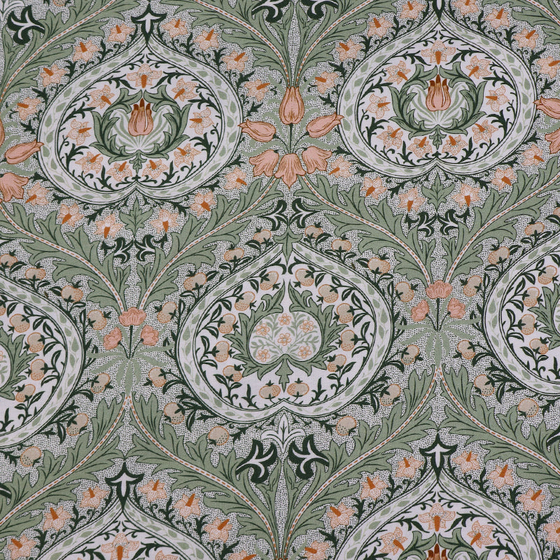 100% Organic Cotton Green William Morris Fabric - Eden