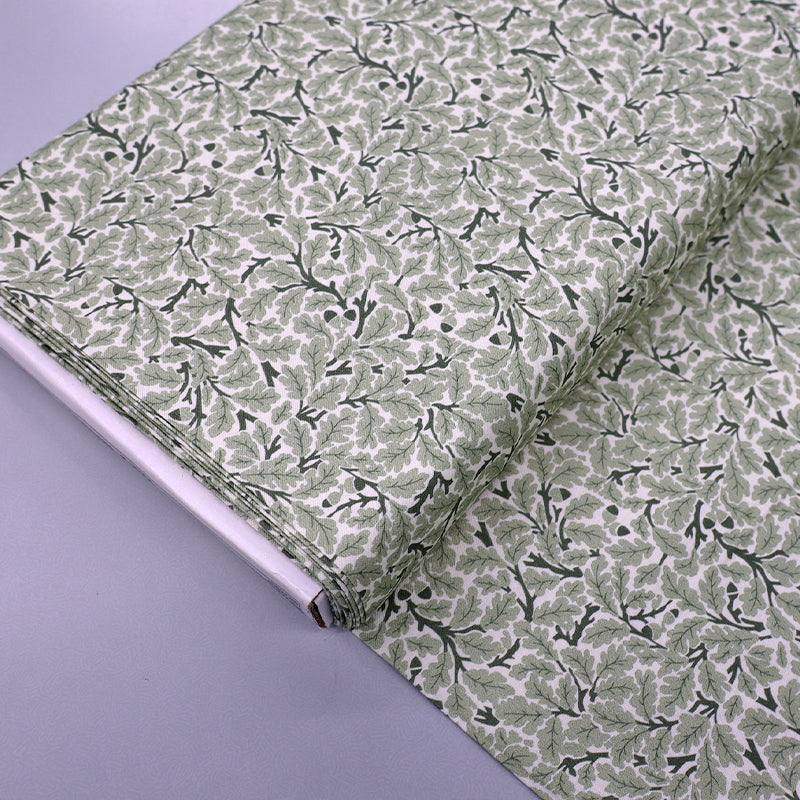 100% Organic Cotton William Morris Quilting Fabric - Green Oak Tree