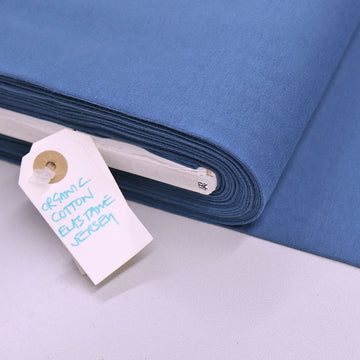 Organic Cotton Elastane Jersey - Denim Blue 95% cotton 5% elastane