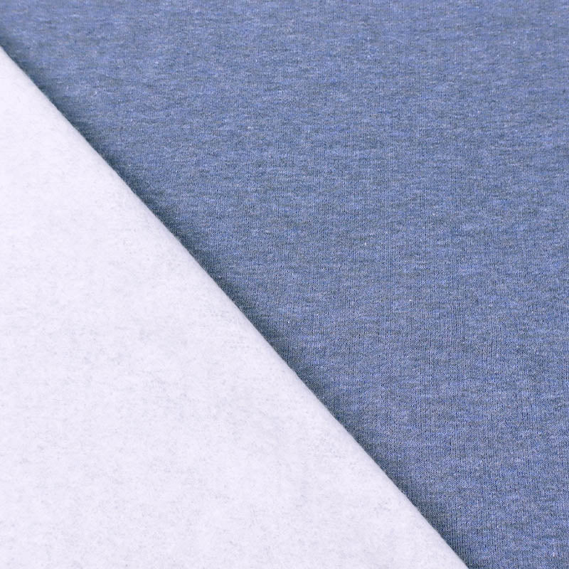 82% Organic Cotton 18% Recycled Polyester Denim Blue Organic Heavy Sweatshirt fabric