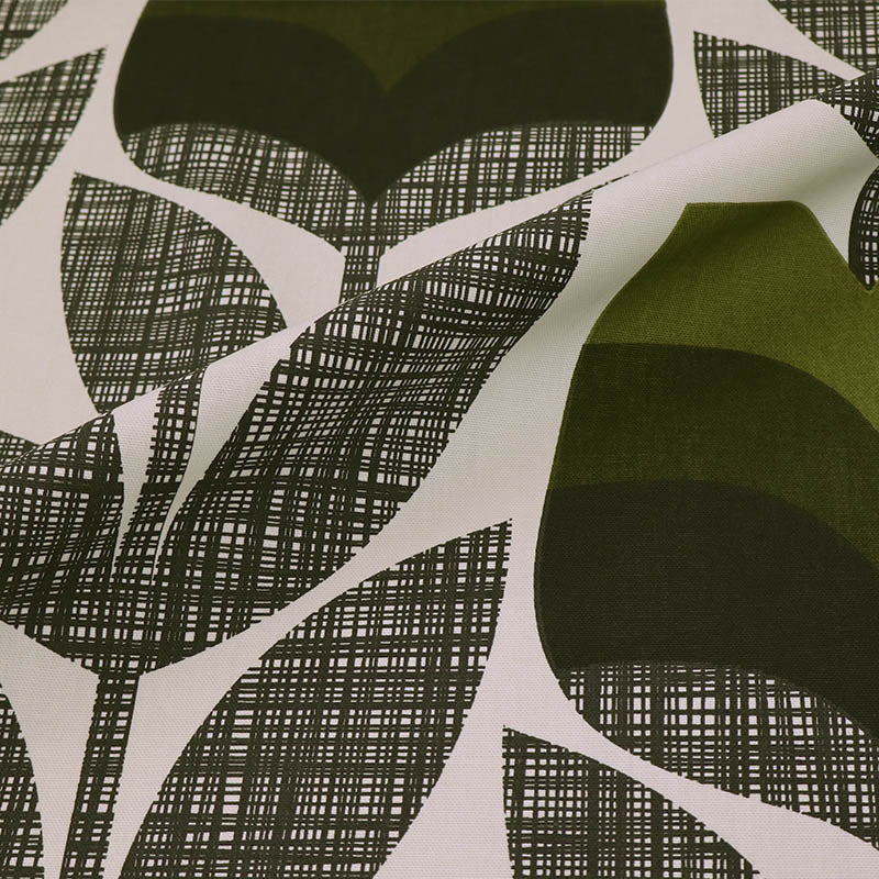 100% cotton Orla Kiely Fabric - Green Moss Rosebud