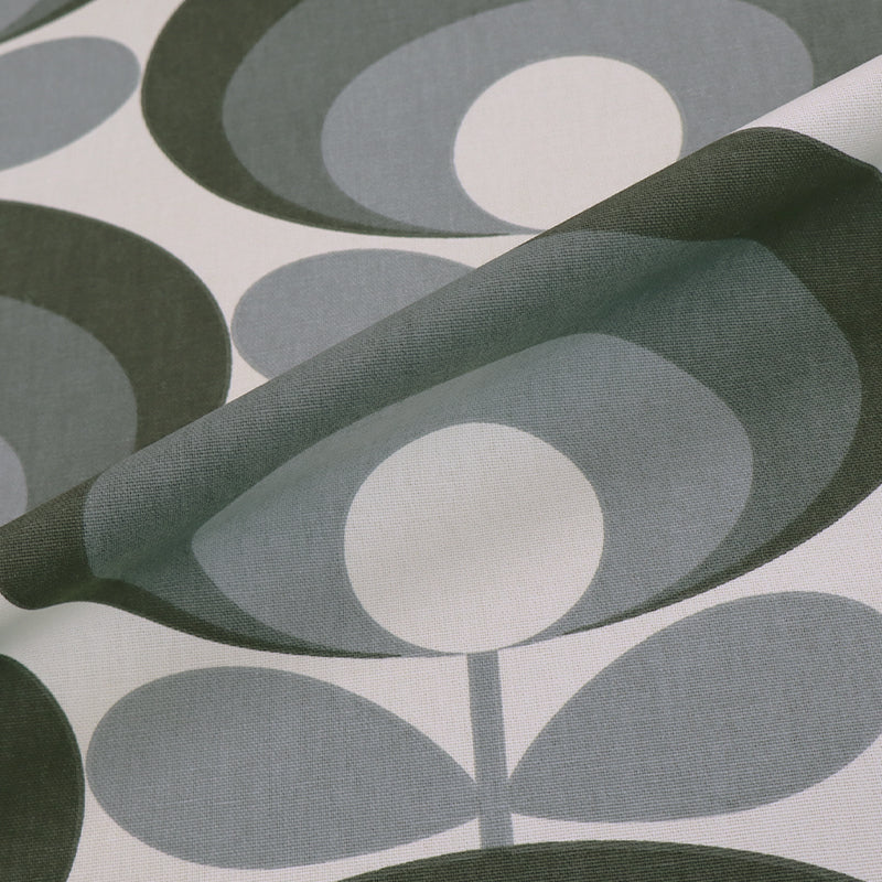 100% cotton Orla Kiely - Seventies Flower Oval& - Cool Grey