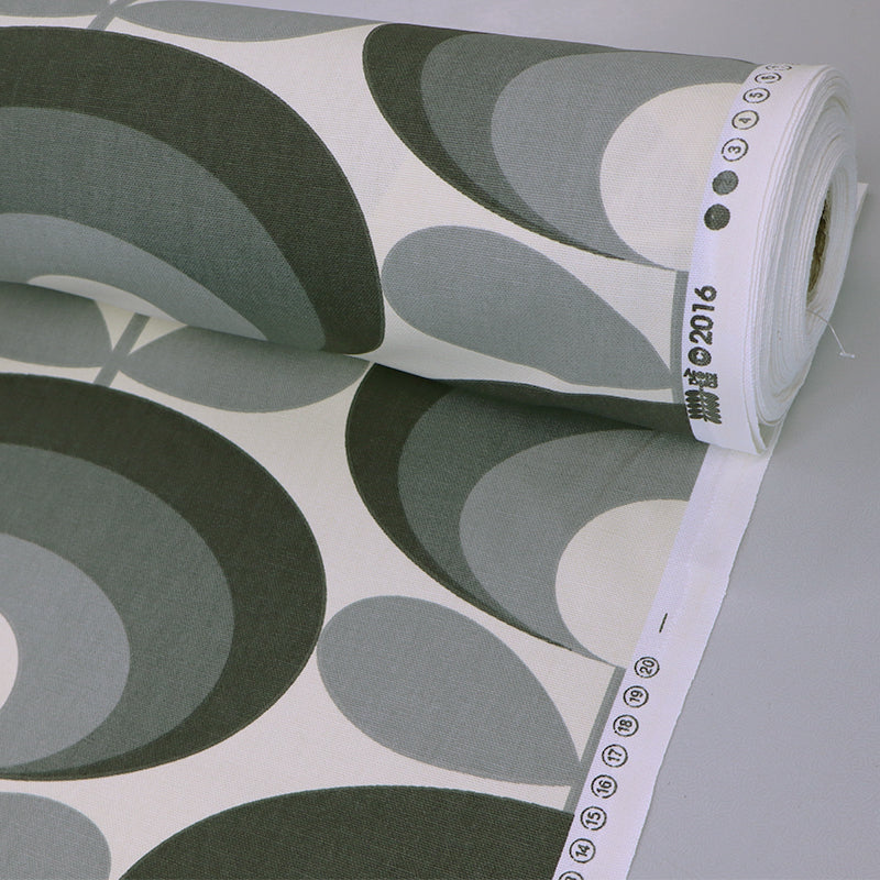 100% cotton Orla Kiely - Seventies Flower Oval& - Cool Grey
