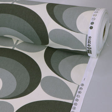 100% cotton Orla Kiely - Seventies Flower Oval& - Cool Grey