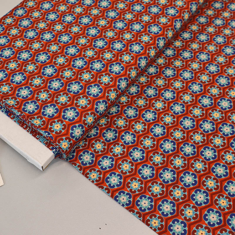 Patchwork Cotton - Brown - Bean Daisy