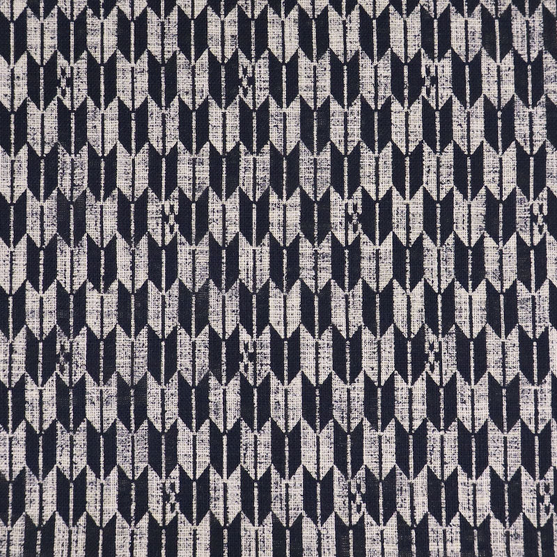 100% Cotton  Japanese Cotton Indigo Fabric - Arrow Heads