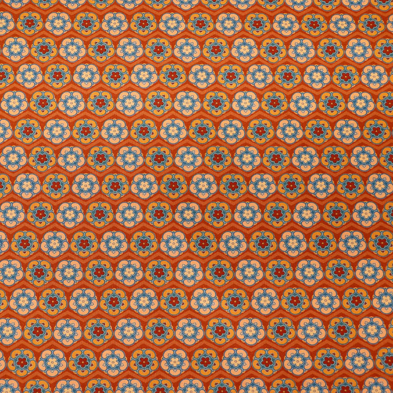 Patchwork Cotton - Orange - Bean Daisy