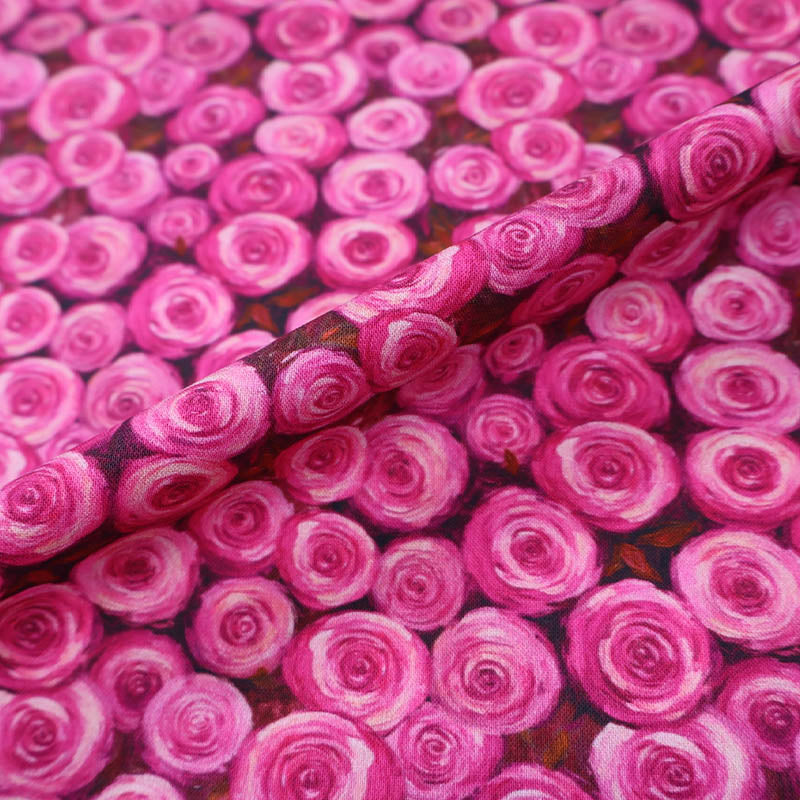 100% Cotton Fabric - Pink Roses