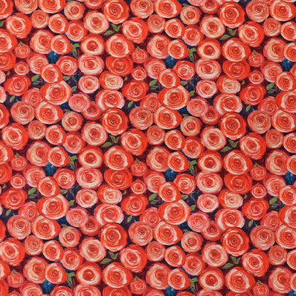 Patchwork Cotton - Orange - Roses