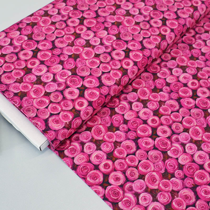100% Cotton Fabric - Pink Roses