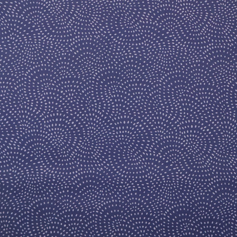 100% Cotton Dark Blue Blender Fabric with a spiral spot pattern