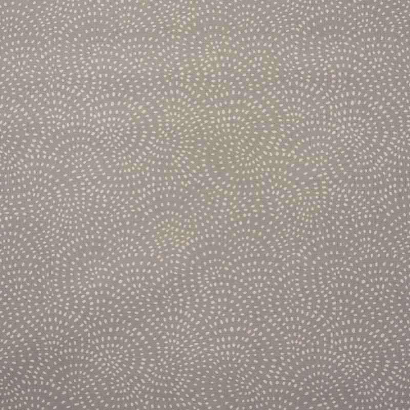 100% Cotton Pale Grey Blender Fabric featuring a subtle print of white spots in a spiral on a pale grey background.