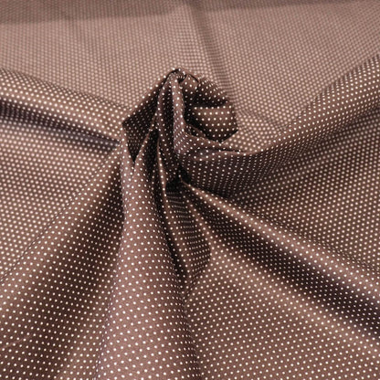 Pin Dot Cotton Poplin - Brown