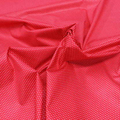 100% Cotton
Red Spotted Poplin Fabric Pin Dot