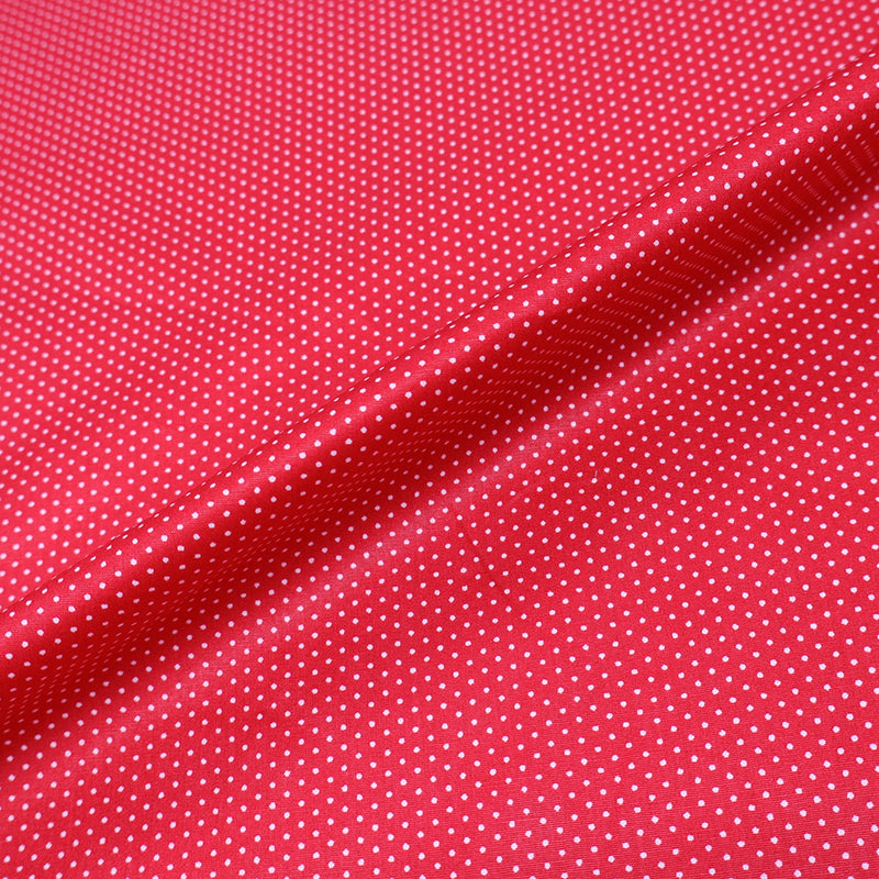 100% Cotton
Red Spotted Poplin Fabric Pin Dot