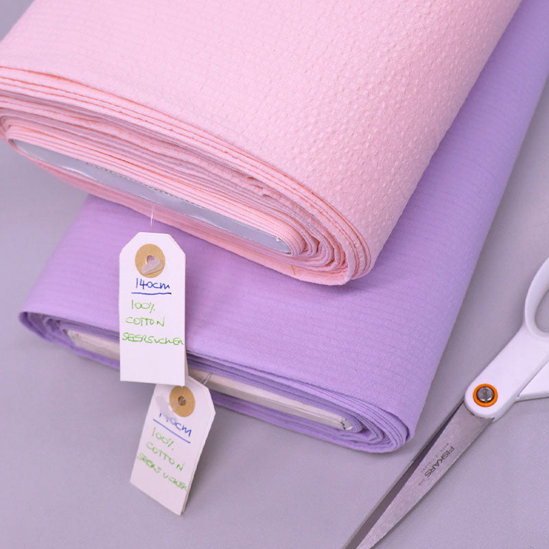 Dressmaking Cotton Seersucker - Lilac