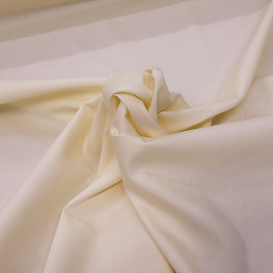 Plain Cotton Poplin Fabric | Cream Cotton | Fabrics Galore