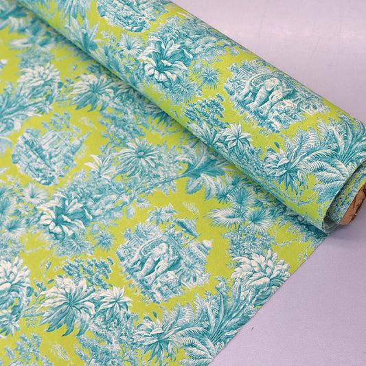 Plain Weave - Lime Green and Petrol Blue - Kipling