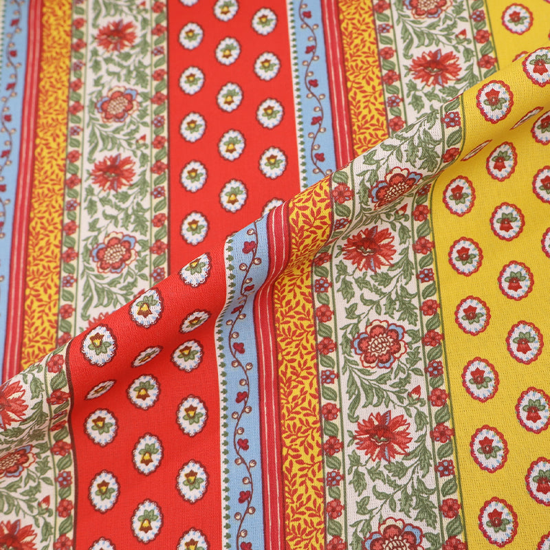 Plain Weave - Red and Yellow - Provençal Stripe