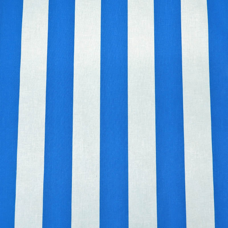 Plain Weave 5cm Stripe - Bright Blue and Pale Blue