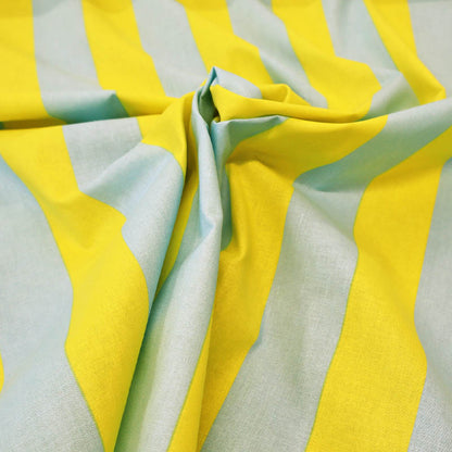 Plain Weave 5cm Stripe - Bright Yellow and Pale Blue