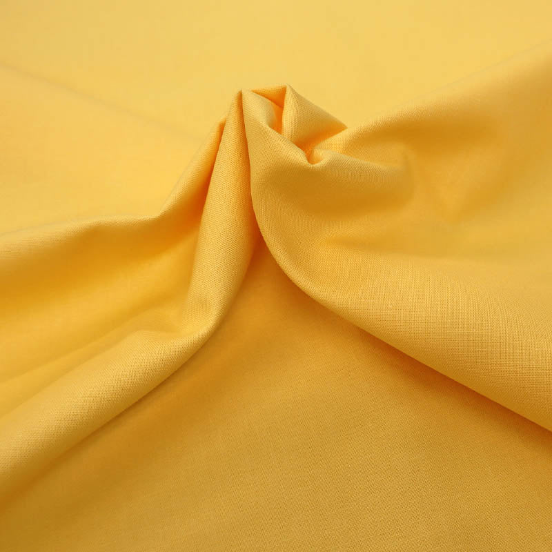 100% Organic Cotton Plain Weave Yellow Organic Cotton Fabric