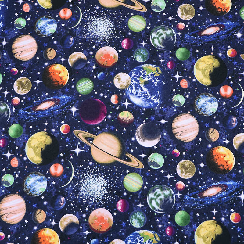 100% Cotton Navy Space Print Fabric