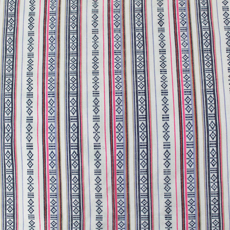 White and Blue Stripe 100% polyester Jacquard Fabric