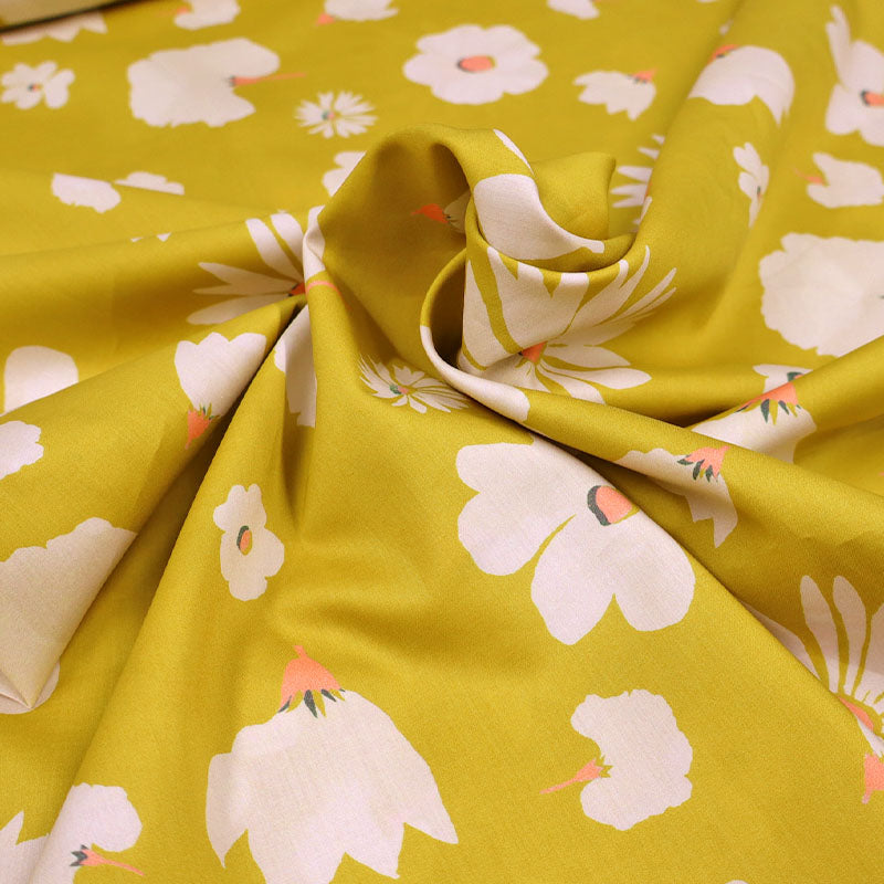 100% Cotton Liberty Fabric Tana Lawn™ Cotton - Citrine Yellow - Impression