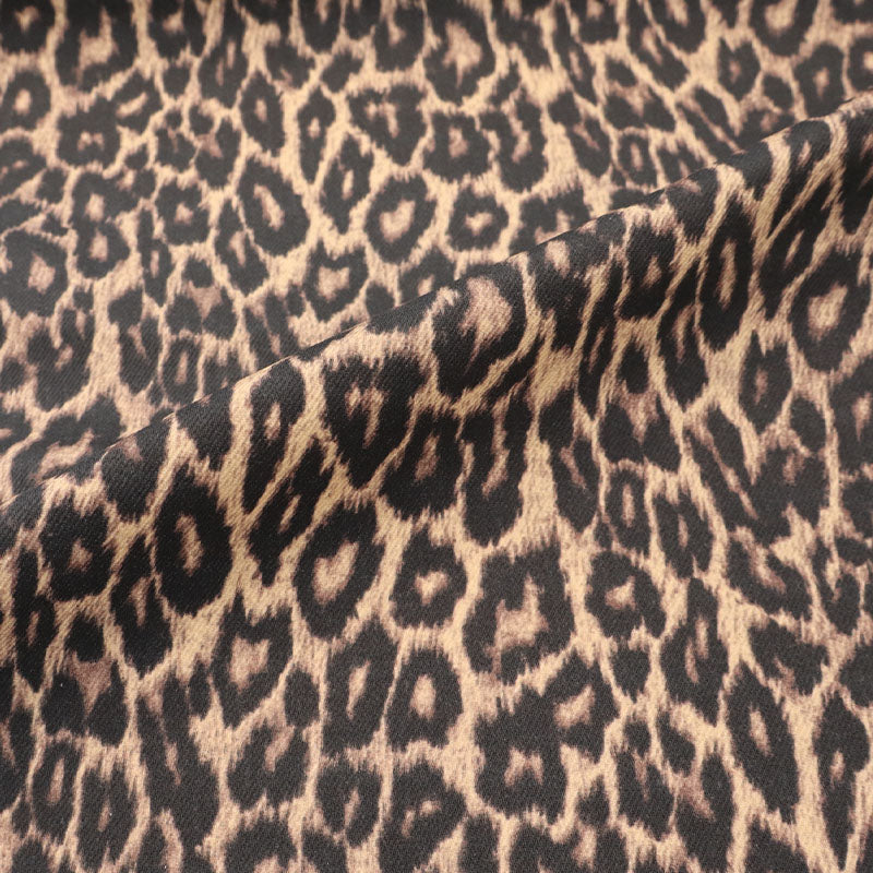 Printed 100% Cotton Deadstock Denim - Leopard Print