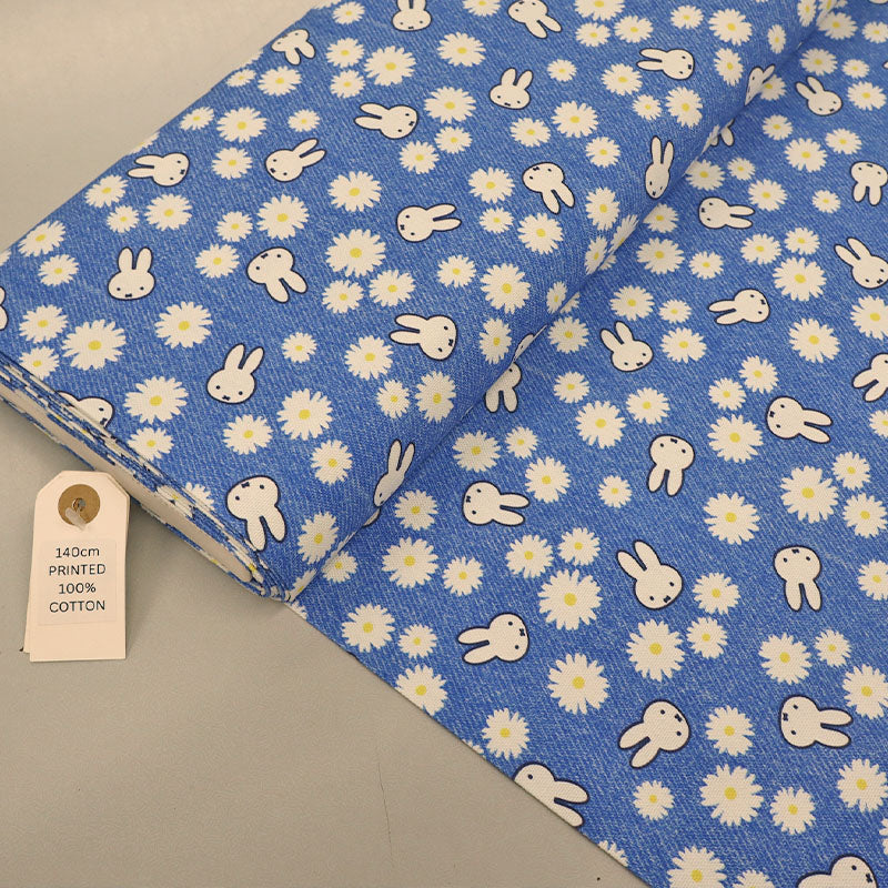 Printed Cotton Canvas - Blue - Miffy