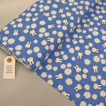 Printed Cotton Canvas - Blue - Miffy