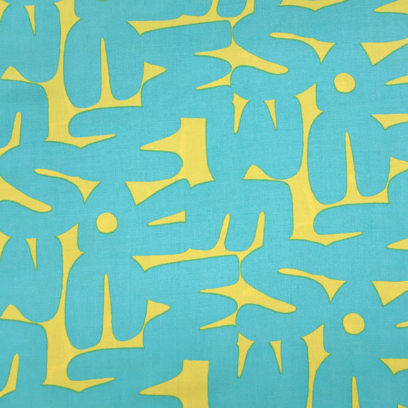 100% Viscose Fabric - Lemon and Mint Letter Print