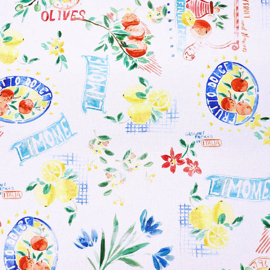 Printed 100% Cotton Panama - Limone