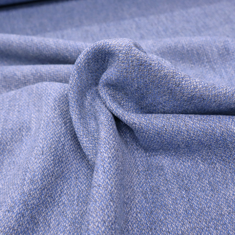 100% Pure New Wool Cornflower Blue and Grey Wool Dressmaking Fabric