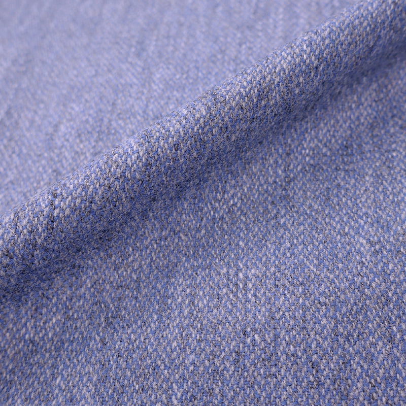 100% Pure New Wool Cornflower Blue and Grey Wool Dressmaking Fabric