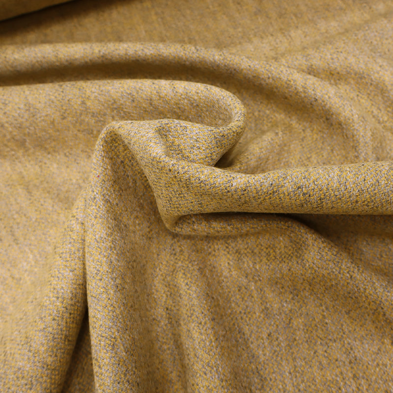 100% Pure New Wool Yellow and Grey Wool Fabric