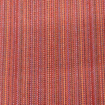 100% Pure New Wool Wool Fabric - Orange and Multicoloured woven Lines